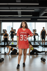 Go Devil ANGEL 33 Pinstripe Jersey Tee – Fire Red Edition