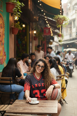 Go Devil ANGEL 33 Ombre Pinstripe Jersey Tee – Black & Red Fade Edition