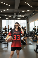 Go Devil ANGEL 33 Ombre Pinstripe Jersey Tee – Black & Red Fade Edition