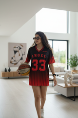 Go Devil ANGEL 33 Ombre Pinstripe Jersey Tee – Black & Red Fade Edition