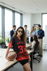 Go Devil ANGEL 33 Ombre Pinstripe Jersey Tee – Black & Red Fade Edition