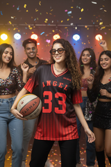 Go Devil ANGEL 33 Ombre Pinstripe Jersey Tee – Black & Red Fade Edition