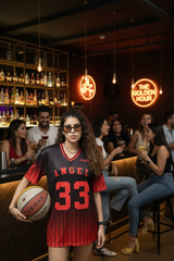 Go Devil ANGEL 33 Ombre Pinstripe Jersey Tee – Black & Red Fade Edition