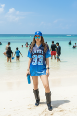 Go Devil ANGEL 33 Ombre Pinstripe Jersey Tee – Black & Blue Fade Edition