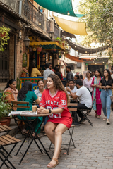 Go Devil ANGEL 33 (In White) Printed Red Oversized Jersey T-shirt For Women's