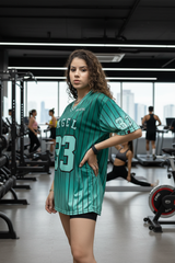 Go Devil ANGEL 33 Printed Aqua Green Oversized Jersey T-shirt For Women's