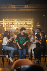 Go Devil 66 (In Green) Printed Black Jersey Oversized T-Shirt for Men