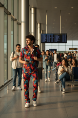 Colourful Skull Printed Shirts With Pant Co-Ord Set For Men