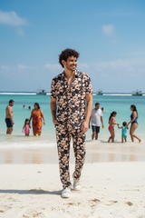 Flower Printed Shirt With Pant Co-Ord Set For Men