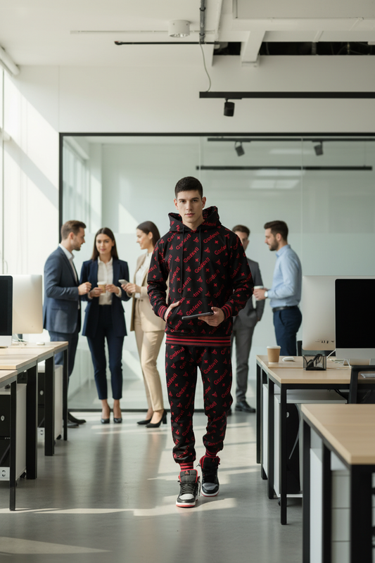 Go Devil All Over Print Red  Black Cord Set for Men