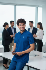 GD Logo Petrol Blue Polo T-Shirt for Men