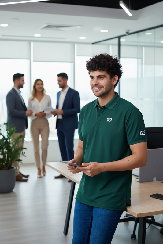 GD Logo Bottole Green Polo T-Shirt for Men