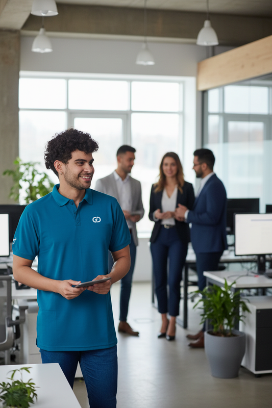 GD Logo Peacock Blue Polo T-Shirt for Men