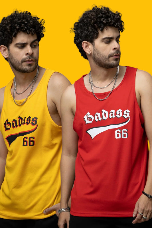 Pack of 2 Red & Yellow Color Vests for Men