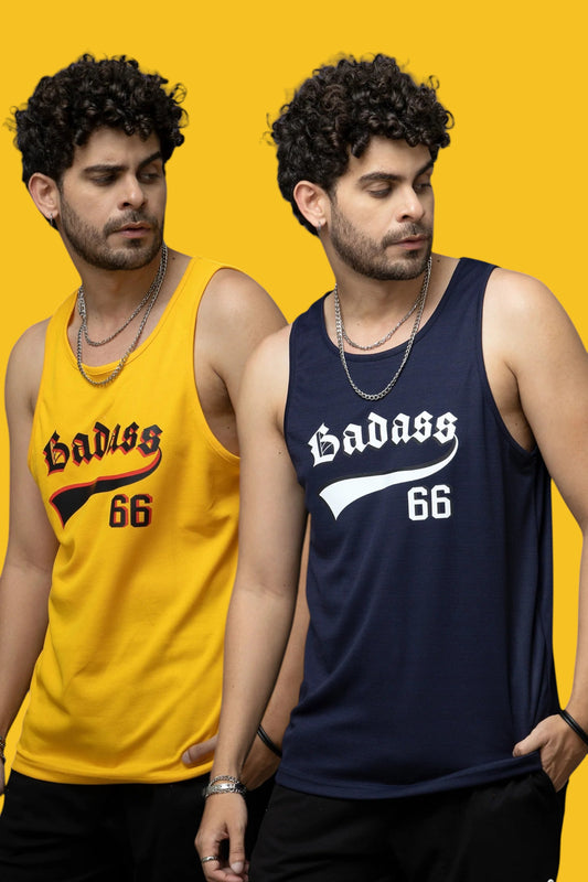 Pack of 2 Royal Blue & Yellow Color Vests for Men