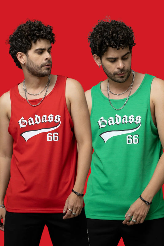 Pack of 2 Red & Green Color Vests for Men