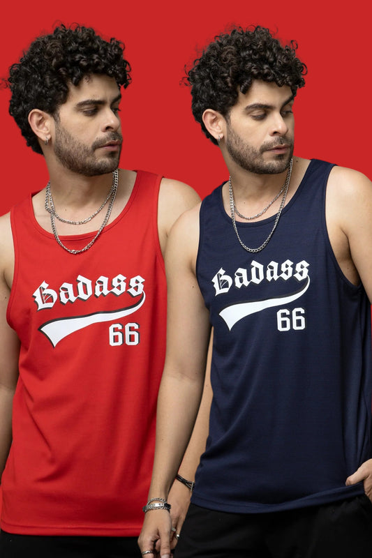 Pack of 2 Red & Royal Blue Color Vests for Men