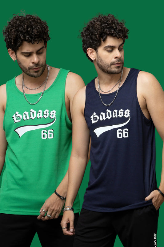 Pack of 2 Green & Royal Blue Color Vests for Men