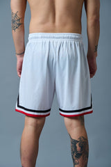 66 Printed White Polyester Shorts for Men - Go Devil