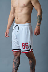 66 Printed White Polyester Shorts for Men - Go Devil