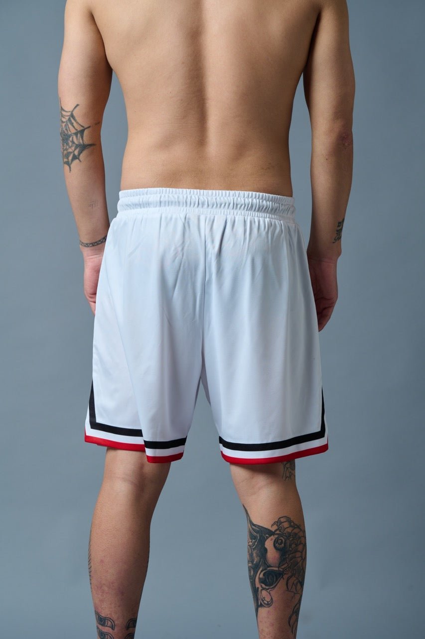 66 Printed White Polyester Shorts for Men - Go Devil