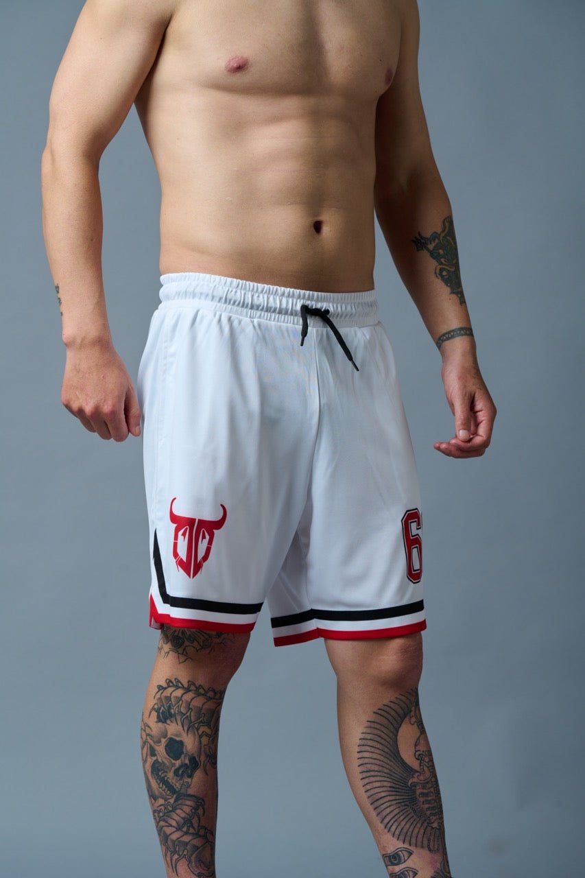 66 Printed White Polyester Shorts for Men - Go Devil