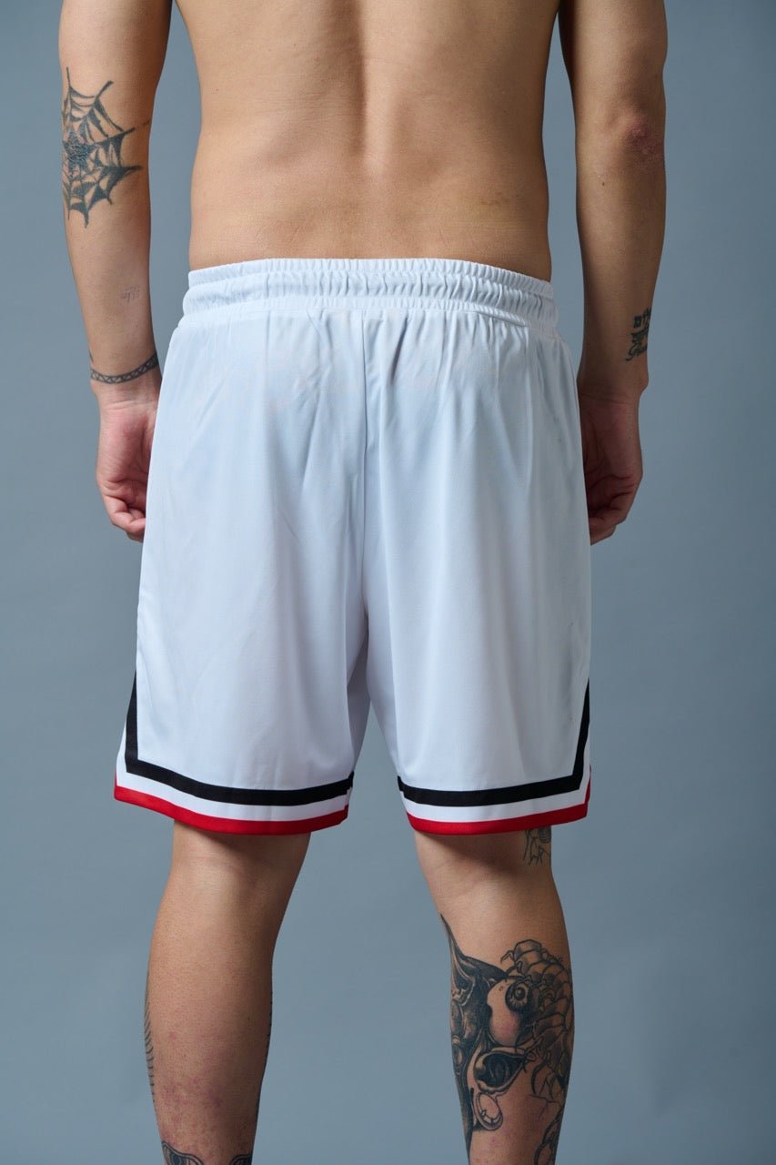 66 Printed White Polyester Shorts for Men - Go Devil