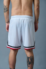 66 Printed White Polyester Shorts for Men - Go Devil