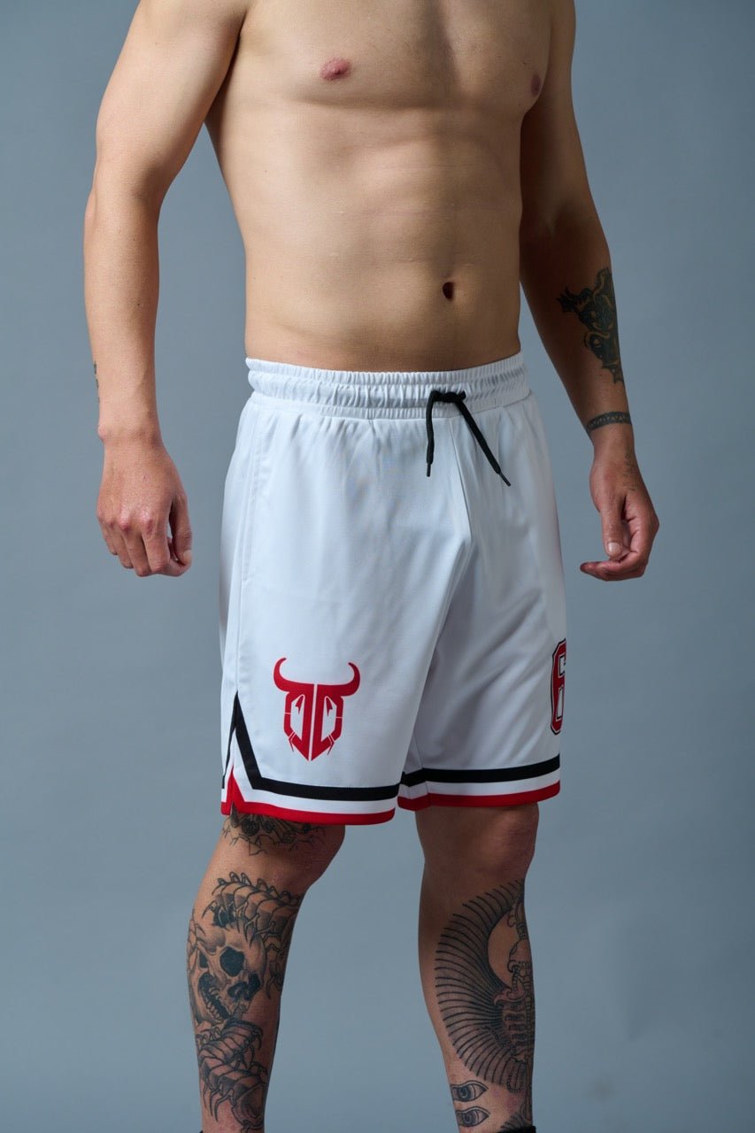66 Printed White Polyester Shorts for Men - Go Devil
