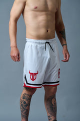 66 Printed White Polyester Shorts for Men - Go Devil