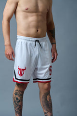 66 Printed White Polyester Shorts for Men - Go Devil
