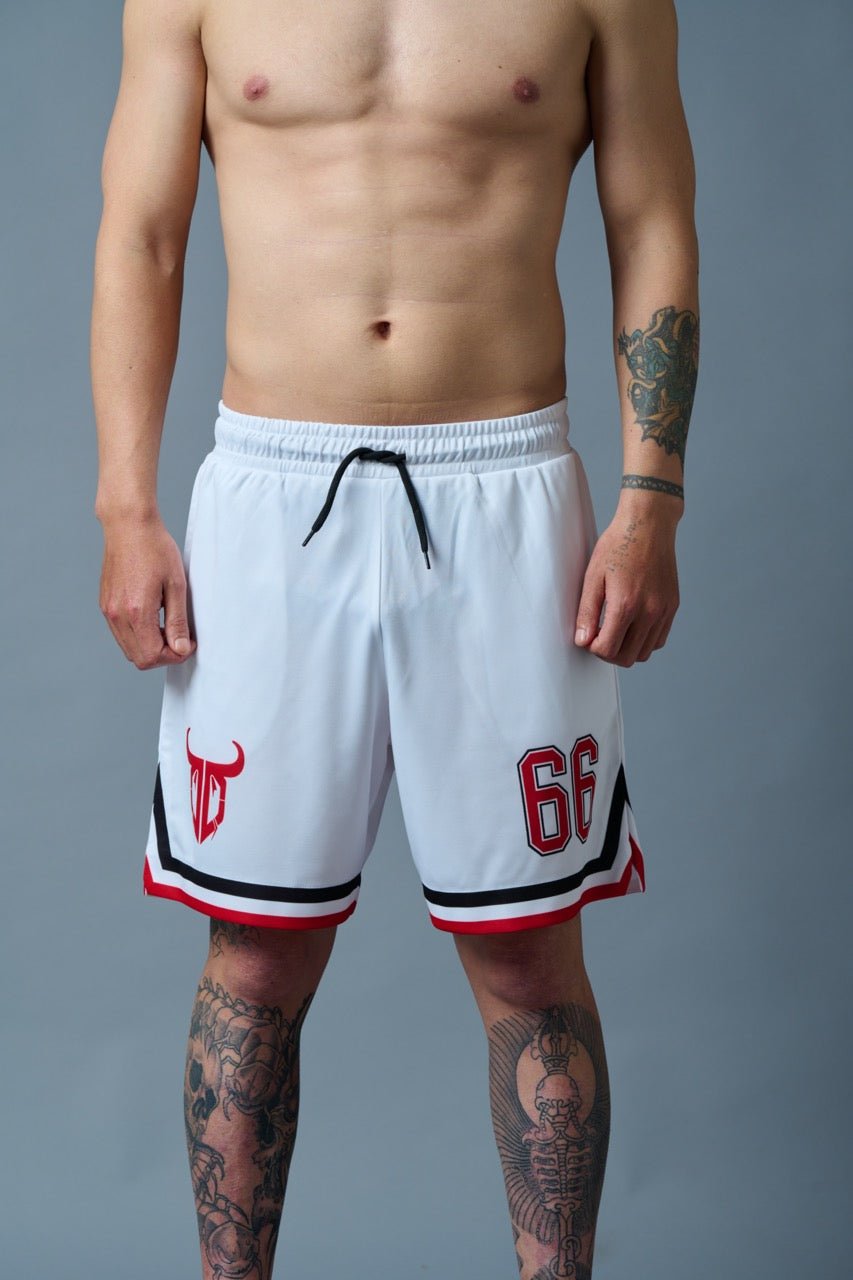 66 Printed White Polyester Shorts for Men - Go Devil