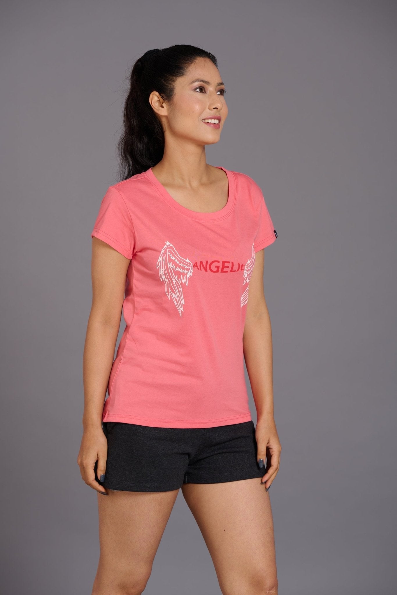 Angelic Pink Oversized T-Shirt for Women - Go Devil