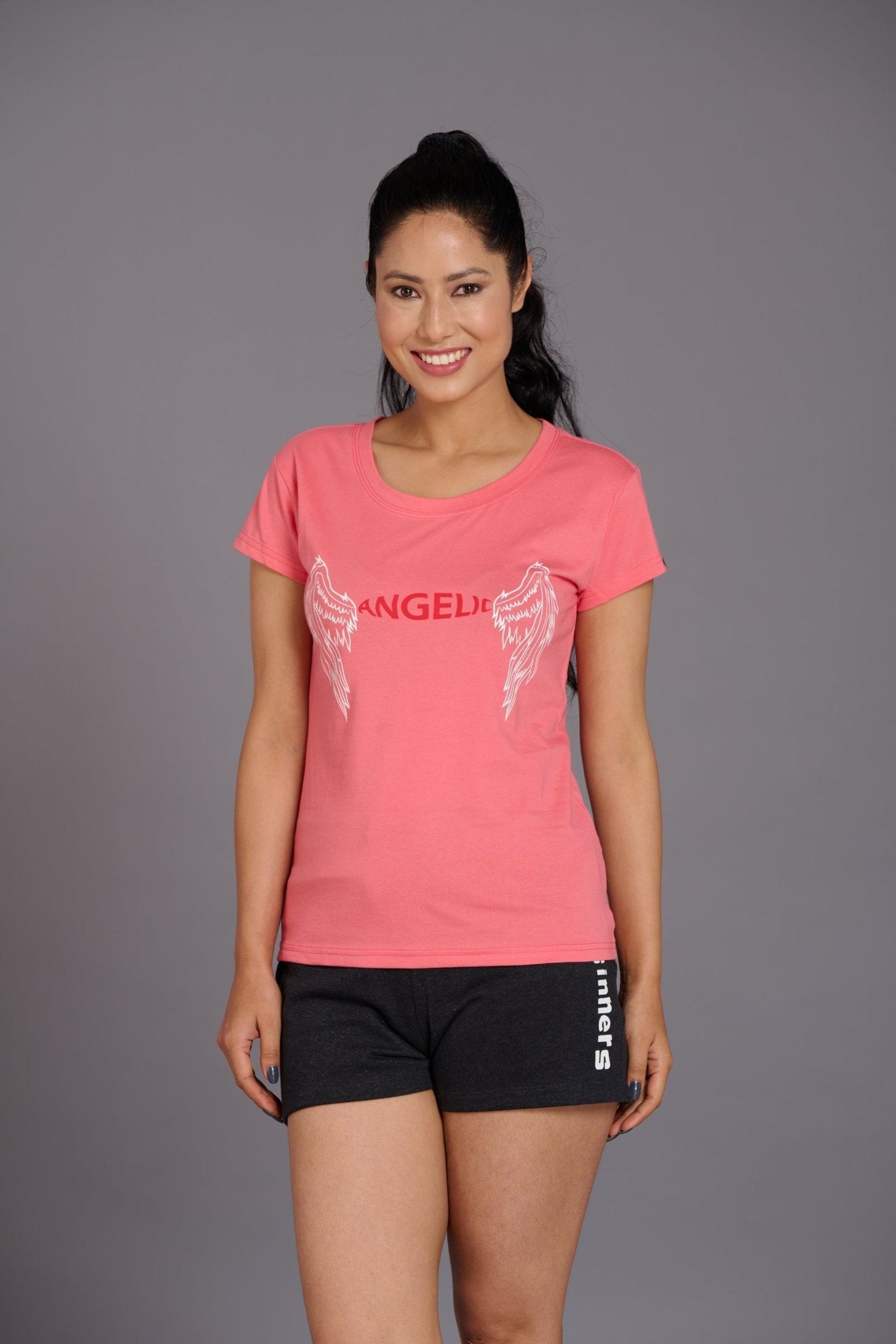 Angelic Pink Oversized T-Shirt for Women - Go Devil