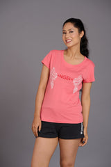 Angelic Pink Oversized T-Shirt for Women - Go Devil