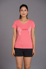 Angelic Pink Oversized T-Shirt for Women - Go Devil
