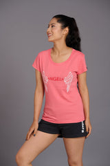 Angelic Pink Oversized T-Shirt for Women - Go Devil