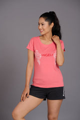 Angelic Pink Oversized T-Shirt for Women - Go Devil