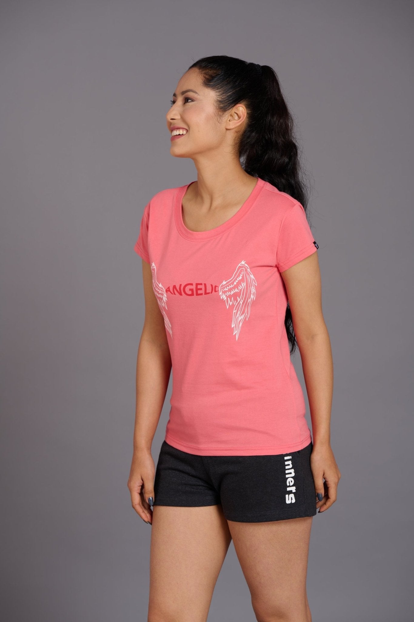 Angelic Pink Oversized T-Shirt for Women - Go Devil