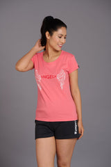 Angelic Pink Oversized T-Shirt for Women - Go Devil