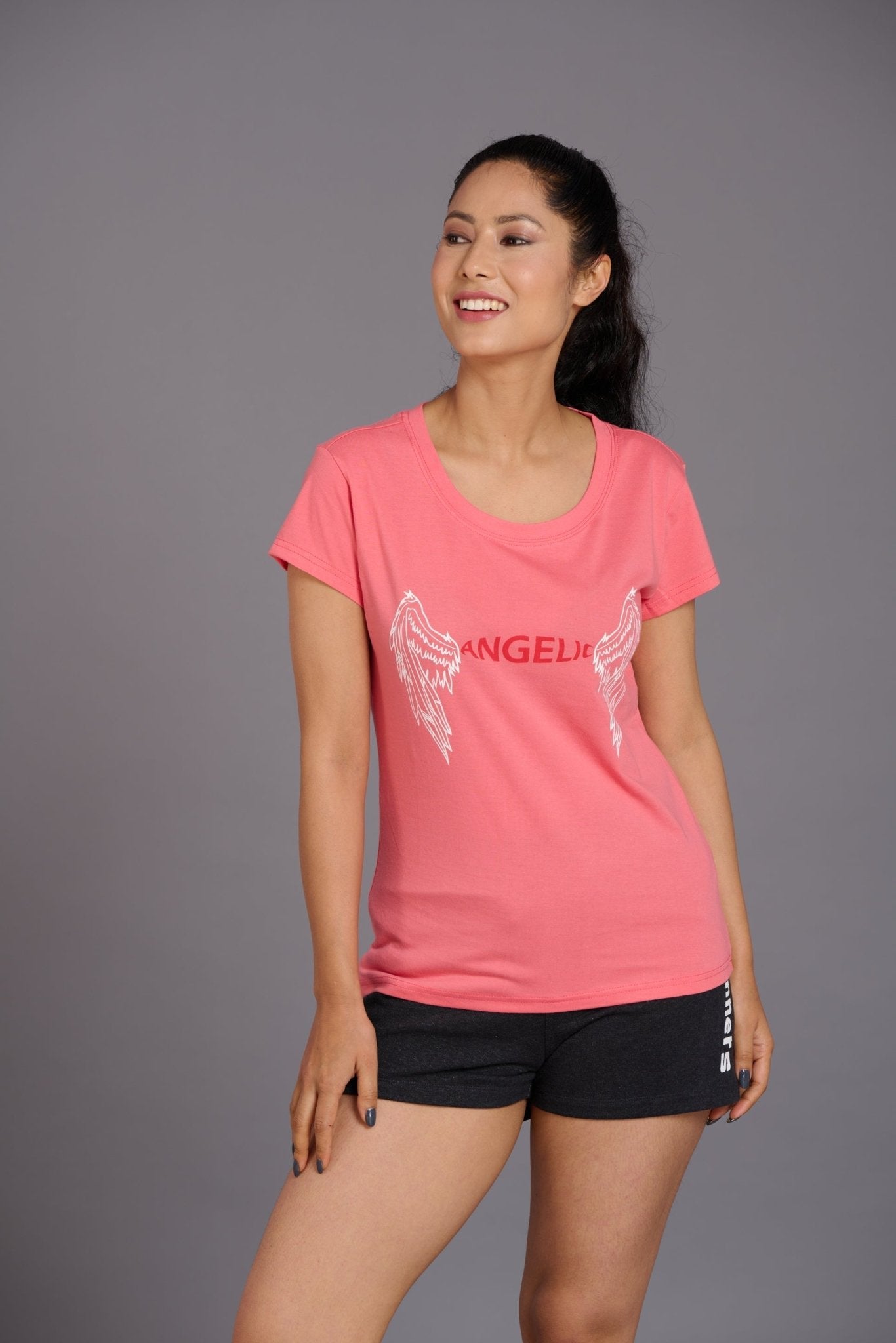 Angelic Pink Oversized T-Shirt for Women - Go Devil