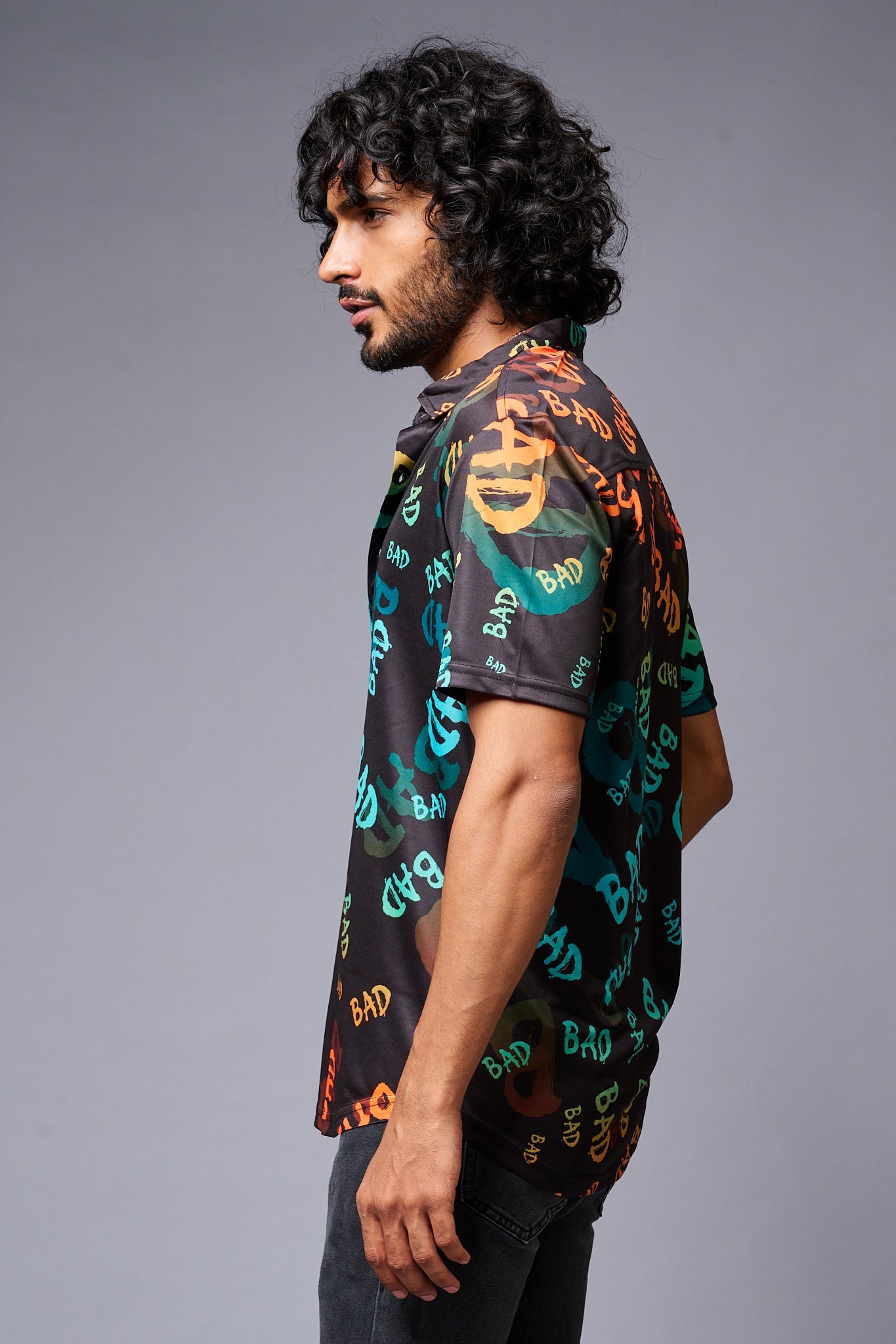 BAD Printed Black Shirt for Men - Go Devil