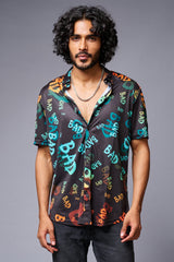 BAD Printed Black Shirt for Men - Go Devil