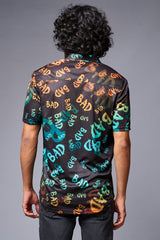 BAD Printed Black Shirt for Men - Go Devil