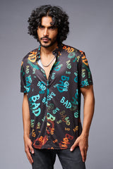 BAD Printed Black Shirt for Men - Go Devil