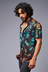 BAD Printed Black Shirt for Men - Go Devil