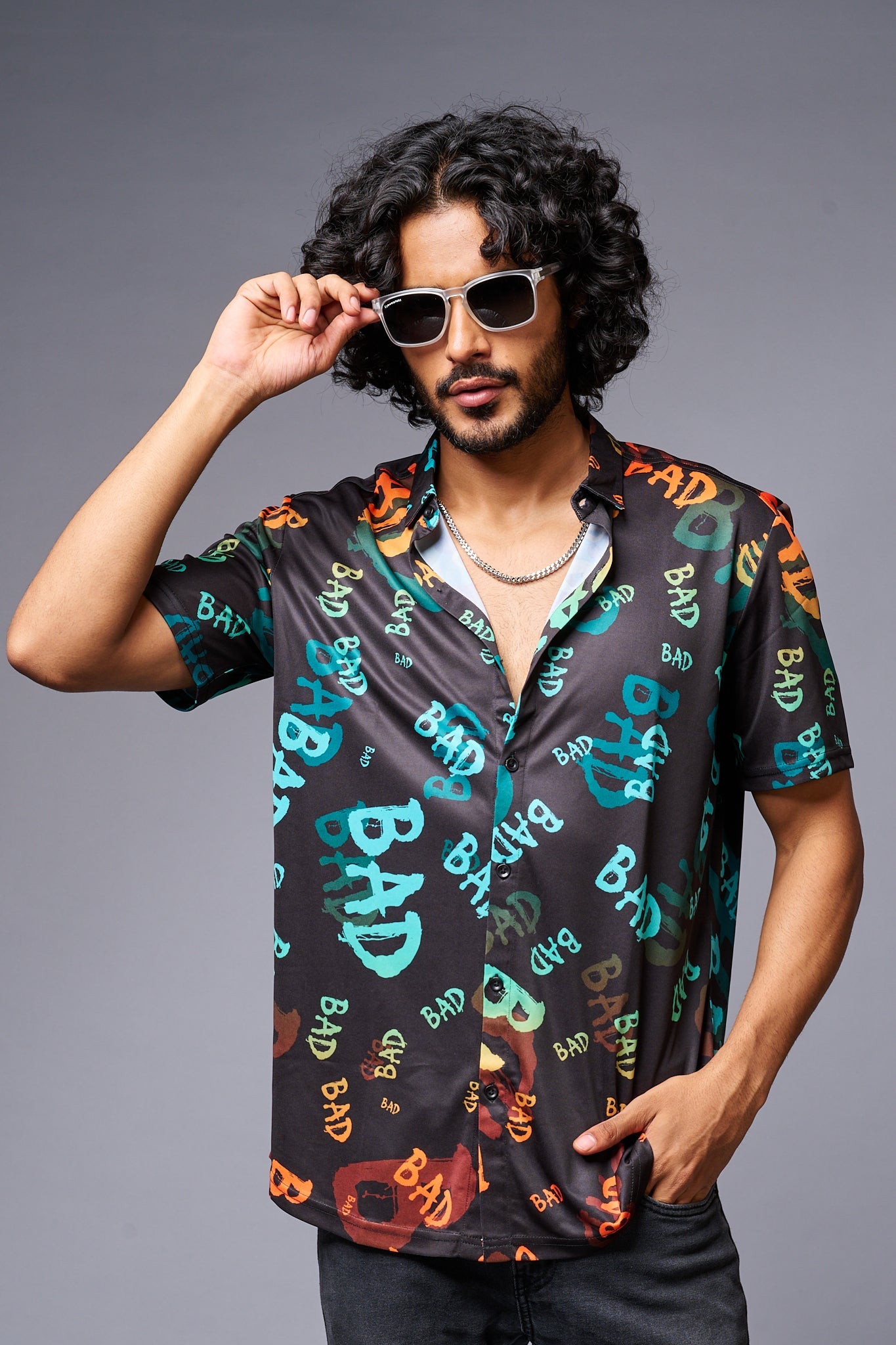 BAD Printed Black Shirt for Men - Go Devil