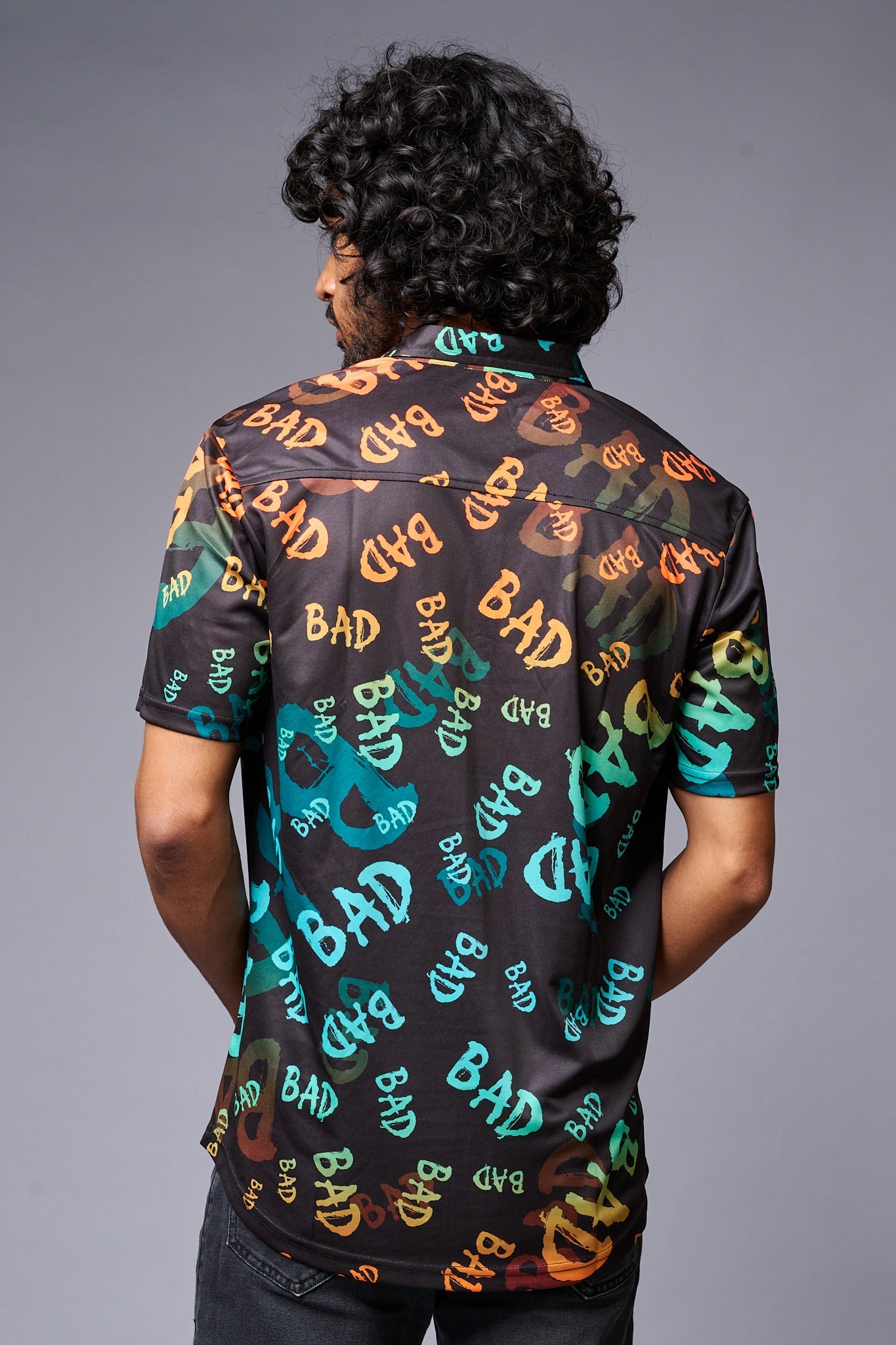 BAD Printed Black Shirt for Men - Go Devil