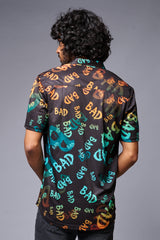 BAD Printed Black Shirt for Men - Go Devil