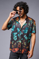BAD Printed Black Shirt for Men - Go Devil